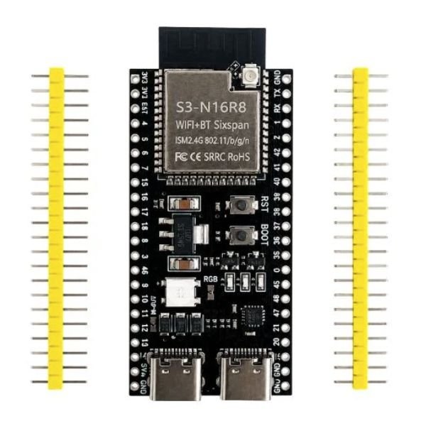 esp32-s3-n16r8-dual-type-c-board-ufl-antenna-front-view ESP32-S3 N16R8 Dual Type-C Development Board U.FL antenna front view