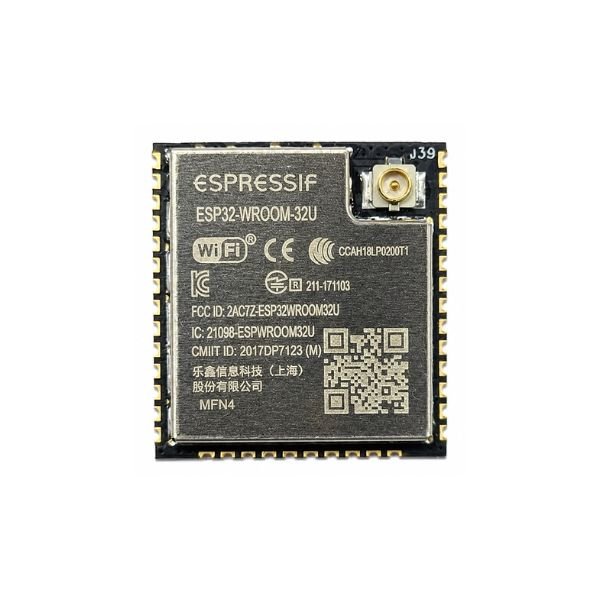 espressif-esp32-wroom-32u-n4-front-view-ufl-connector Espressif ESP32 WROOM 32U N4 module front view with U.FL connector