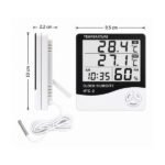 Thermohygrometer display showing size ruler view