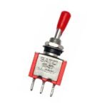 Mini Toggle Switch 3A 3-Pin SPDT latching lever front view