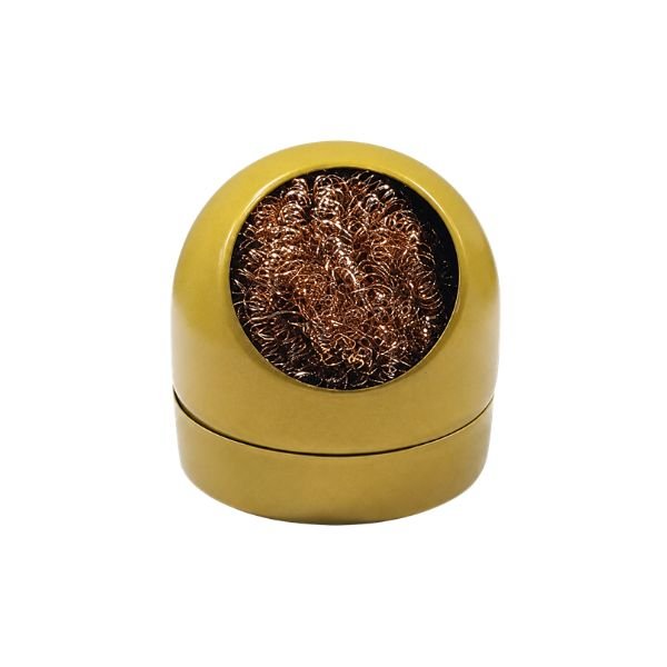 soldering-iron-tip-cleaner-metal-wool-dome-case-front-view Soldering Iron Tip Cleaner metal wool dome case front view