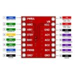TB6612 motor driver connection logic and motor supply pin diagram view