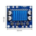 TPA3110 2.0 Channel Digital Stereo Amplifier Board size ruler view