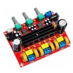 TPA3116D2 dual chip terminal blocks and audio jack view