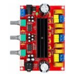 Digital subwoofer amplifier board PCB top view component layout