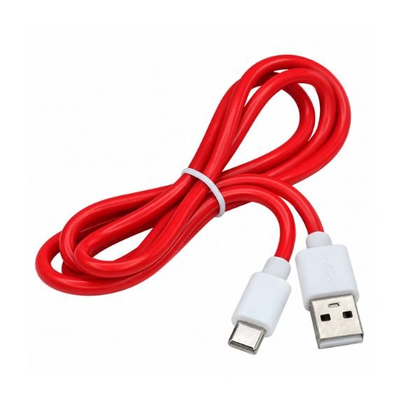 Type C to USB A Cable 1 meter red power data front view