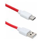 Type C to USB A Cable 1 meter red power data port close view