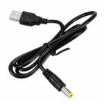 USB-A male and DC barrel jack male connector cable